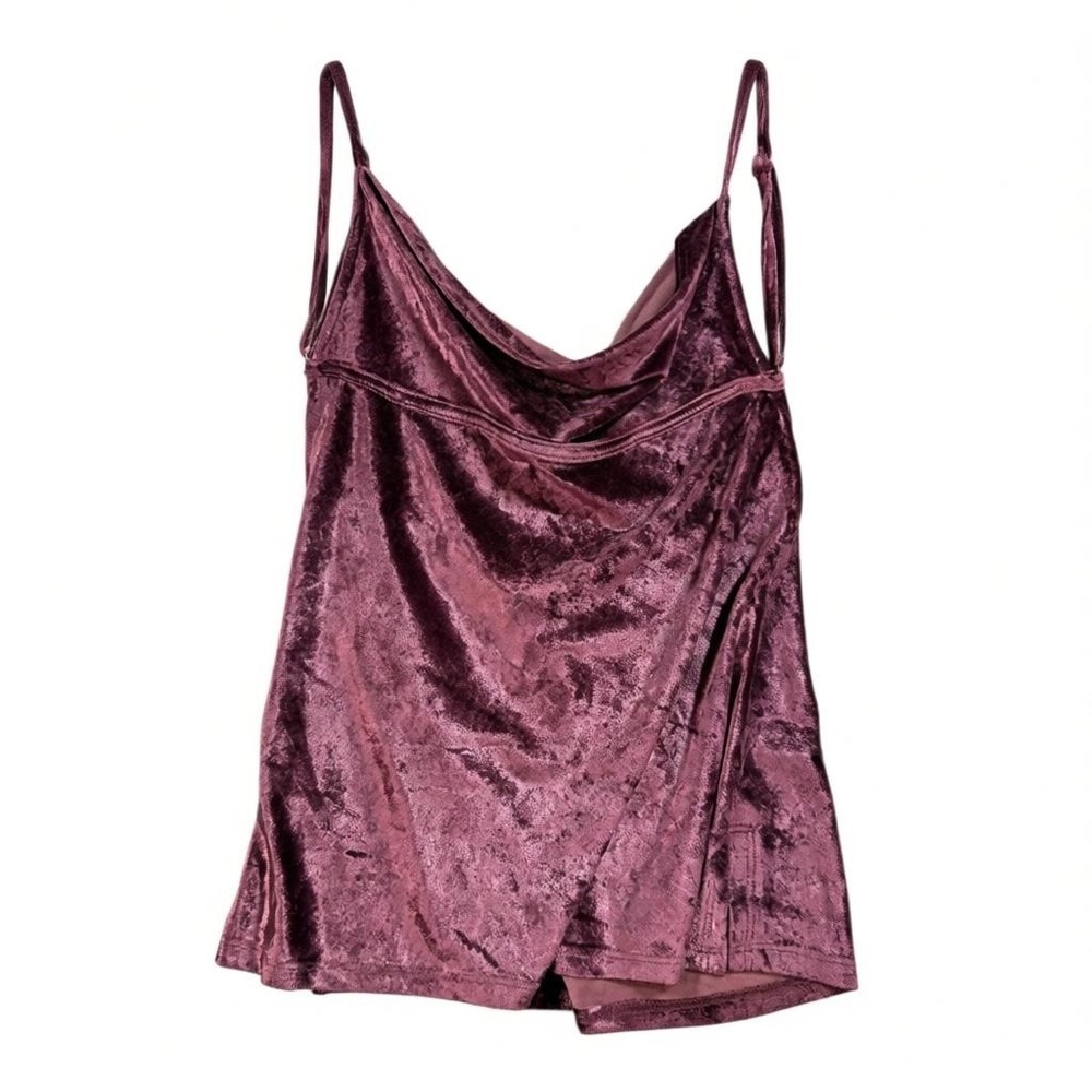 New Intimately Free People Velvet Cowl Neck‎ Cami Top Purple XS Crushed Velvet